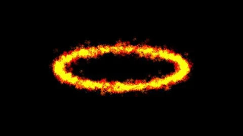 Fire circle isolated on plain black background Stock-Illustration