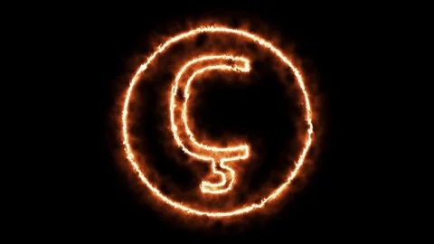 FIRE CIRCLE LETTER CC Stock Footage 101280891