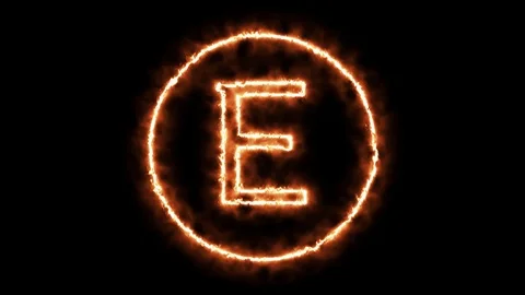 FIRE CIRCLE LETTER E Stock Footage 101280917