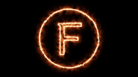 FIRE CIRCLE LETTER F Stock Footage 101280904