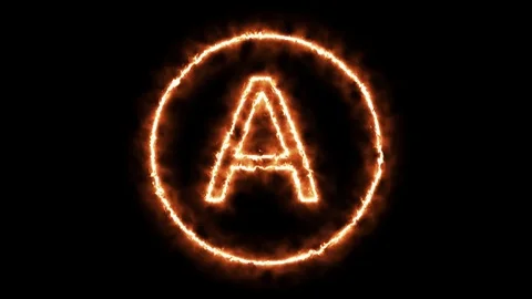 FIRE CIRCLE LETTER A Stock Footage 101280896