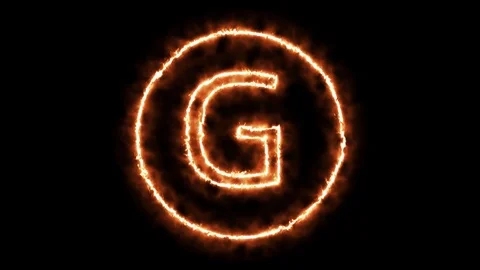FIRE CIRCLE LETTER G Stock Footage 101280921