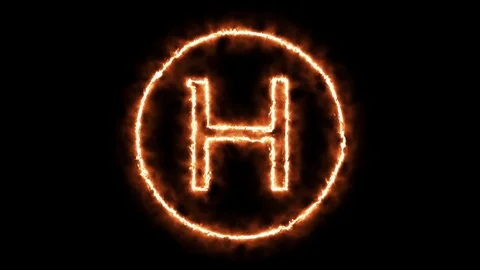 FIRE CIRCLE LETTER H Stock Footage 101280916