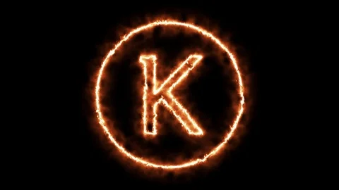 FIRE CIRCLE LETTER K Stock Footage 101280945