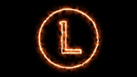 FIRE CIRCLE LETTER L Stock Footage 101280949