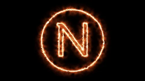 FIRE CIRCLE LETTER N Stock Footage 101280962