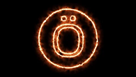 FIRE CIRCLE LETTER OO Stock Footage 101280973