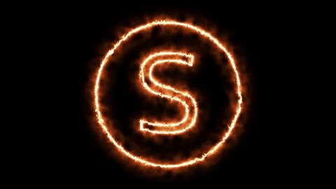 FIRE CIRCLE LETTER S Stock Footage 101280976
