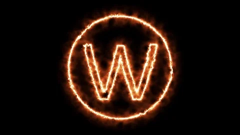 FIRE CIRCLE LETTER W Stock Footage 101281010