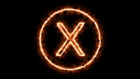 FIRE CIRCLE LETTER X Stock Footage 101281005