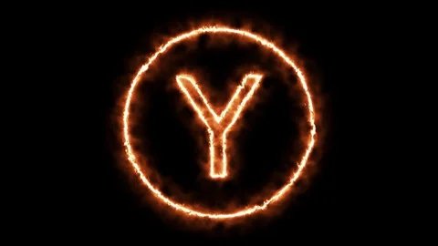 FIRE CIRCLE LETTER Y Stock Footage 101281006