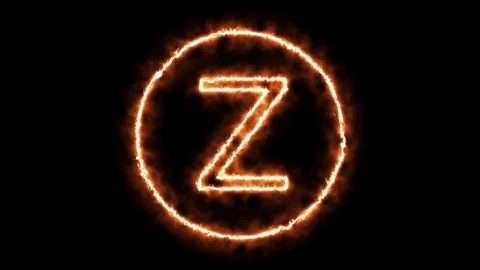FIRE CIRCLE LETTER Z Stock Footage 101281013