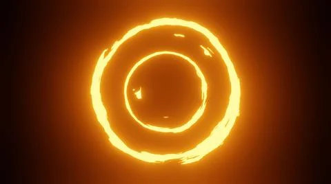 Fire circle loop in dark backgrouns image Stock Illustration