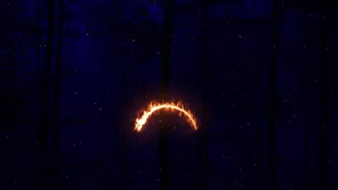Fire circle portal green screen background Stock Footage 277444203