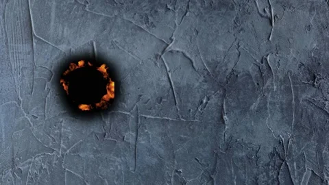Fire circles appear and expand on a textured gray background 스톡 동영상 342831778