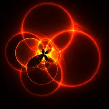 Fire circles on black Stock Illustration