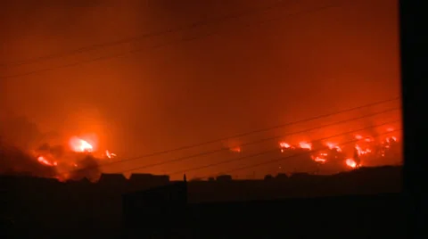 Fire City Burning Disaster In Valparais Stock Video Pond5