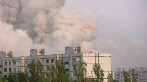 The fire in the city Stock-Footage 50126175