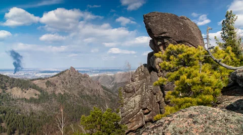 Fire in the city Stock Footage 50553134