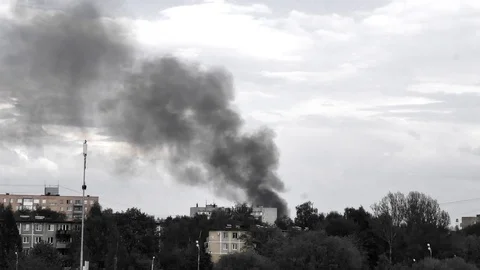 Fire in the city. Stock Footage 109388450