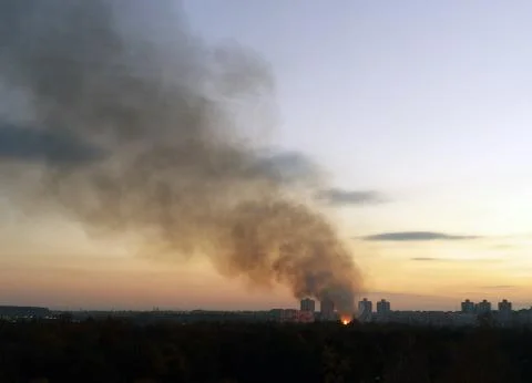 Fire in the city Foto stock