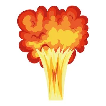 Fire cloud of orange, red and yellow color on white background Illustrazione stock