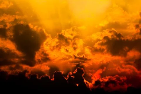 Fire in the clouds Stock Photos