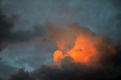 Fire in the clouds Stock Photos