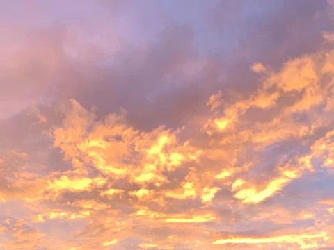 Fire clouds sunset Stock Photos