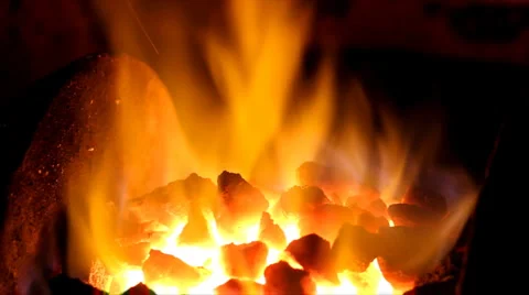 Fire of coal Stock Footage 1088776