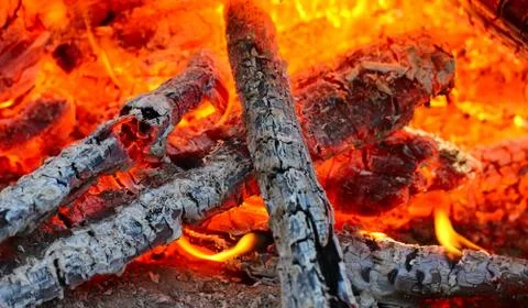 Fire on coal Stock Photos