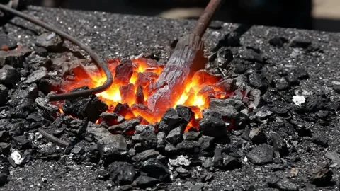 Fire coals burning hot coal fossil energy 4k HD 스톡 동영상 334651894