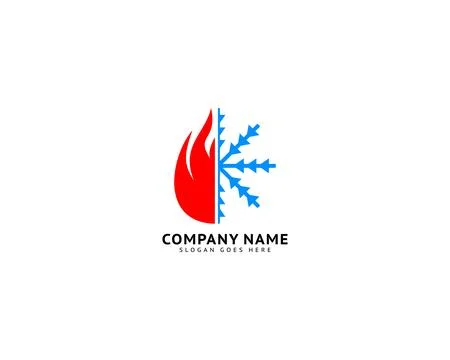 Fire cold snow logo design template Stock Illustration