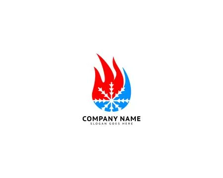 Fire cold snow logo design template Stock Illustration
