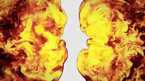 Fire Collision Reveal On Alpha Stock Footage 167873564
