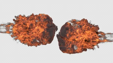 Fire Collision in Slow Motion Stock-Footage 157367268