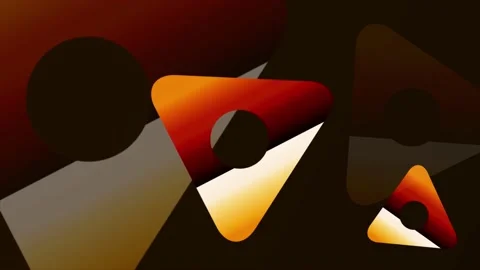 Fire color gradient rotating triangular shape background Stock Footage 204727957