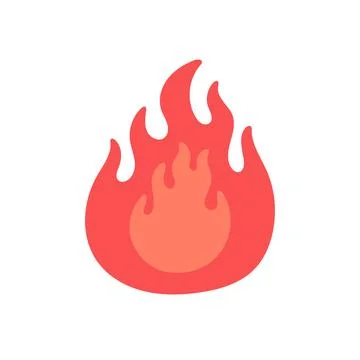Fire color icon. Flat vector illustration isolated on white background. Stock Illustration