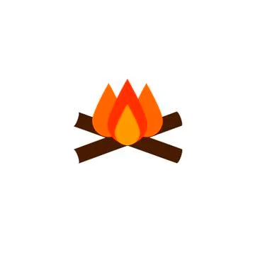 Fire colored flat vector icon Illustrazione stock