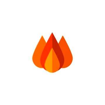Fire colored flat vector icon Stock Illustration
