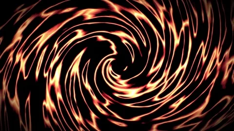 Fire colored swirl background with abstract vortex made of floating shapes Stock Footage 292918213