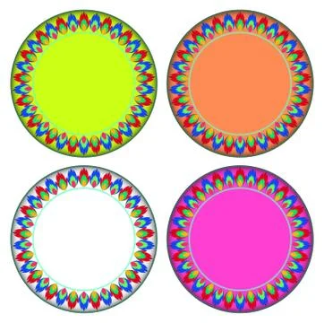 Fire colorful circle frame 스톡 일러스트