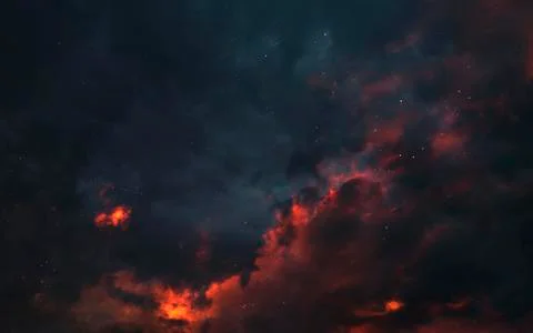 Fire colors of deep space Foto stock