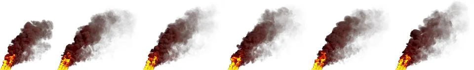 Fire, column of contamination on white isolated Stock Illustration