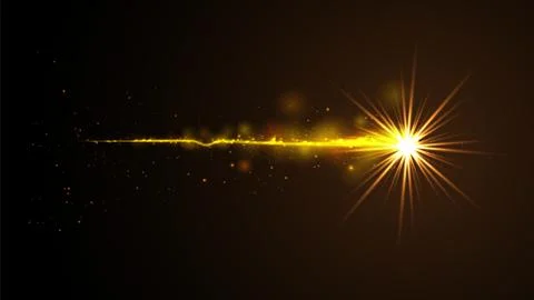 Fire comet flying. Shining lights in motion with small particles. Illustrazione stock