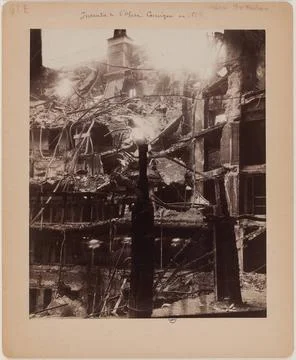 Fire of the comic opera in 1887 Fire of the comic opera. Album paper, 1887... Stock Photos