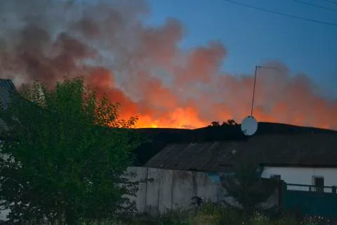 Fire coming from the mountain Stock Photos