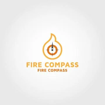 Fire compass vector logo design template Stock Illustration