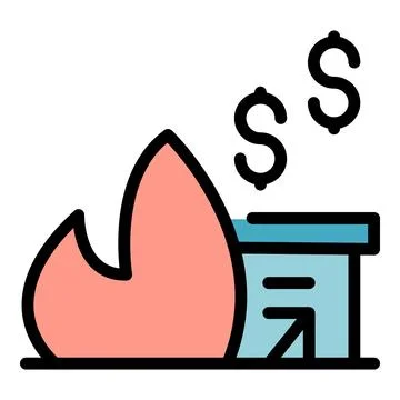Fire compensation icon vector flat Stock Illustration