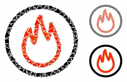Fire Composition Icon of Irregular Pieces Stockillustratie
